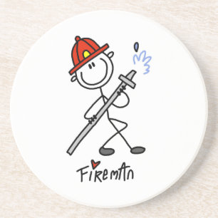 Basic Stick Figure Fireman T-shirts and Gifts Coaster