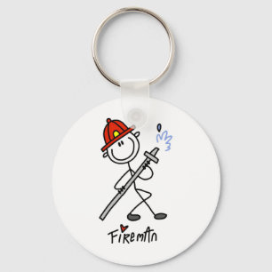 Basic Stick Figure Fireman T-shirts and Gifts Keychain