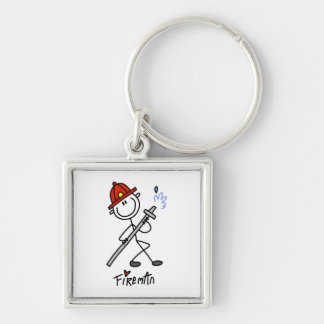 Basic Stick Figure Fireman T-shirts and Gifts Keychain