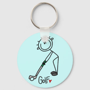 Basic Stick Figure Golf T-shirts and Gifts Keychain