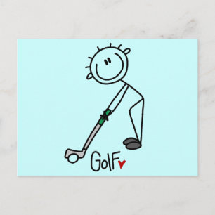 Basic Stick Figure Golf T-shirts and Gifts Postcard