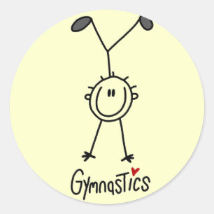 Basic Stick Figure Gymnastics Tshirts and Gifts Classic Round Sticker