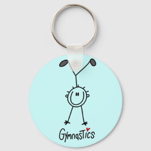 Basic Stick Figure Gymnastics Tshirts and Gifts Keychain