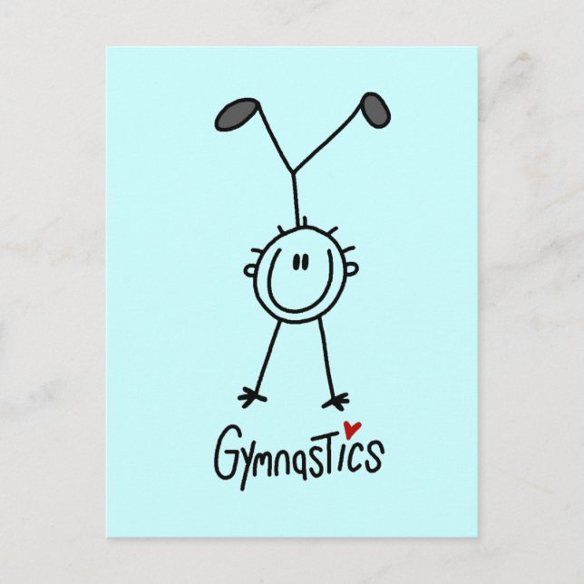 Basic Stick Figure Gymnastics Tshirts and Gifts Postcard (Front)