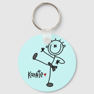 Basic Stick Figure Karate T-shirts and Gifts Keychain