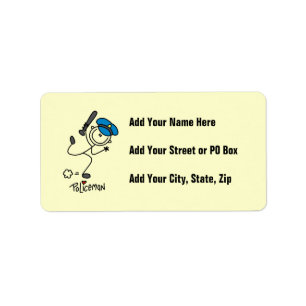Basic Stick Figure Police Officer Label