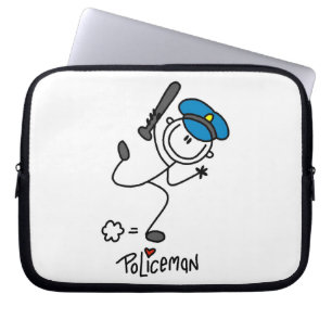 Basic Stick Figure Police Officer Laptop Sleeve