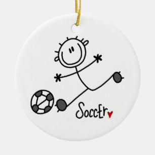 Basic Stick Figure Soccer Player T-shirts and Gift Ceramic Ornament