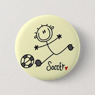 Basic Stick Figure Soccer T-shirts and Gifts 2 Inch Round Button