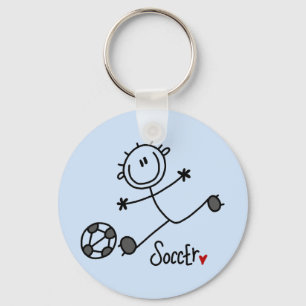 Basic Stick Figure Soccer T-shirts and Gifts Keychain