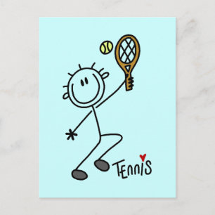 Basic Stick Figure Tennis Tshirts and Gifts Postcard