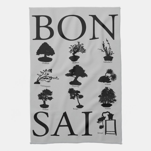 Basic Styles of Bonsai Tree Kitchen Towel (Vertical)
