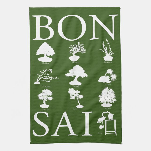 Basic Styles of Bonsai Tree Kitchen Towel (Vertical)