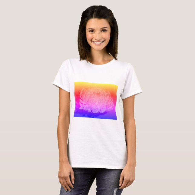 Basic T-Shirt with Colourful Mum Background (Front Full)