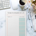 Basic Task List Editable Tear Away Daily Planner N Notepad<br><div class="desc">Personalize to suit your taste by changing fonts,  colours and shapes of everything! Peach and Mint</div>