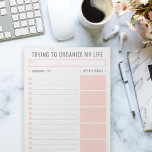 Basic Task List Editable Tear Away Daily Planner Notepad<br><div class="desc">Personalize to suit your taste by changing fonts,  colours and shapes of everything! Peach and Grey</div>
