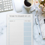 Basic Task List Editable Tear Away Daily Planner Notepad<br><div class="desc">Personalize to suit your taste by changing fonts,  colours and shapes of everything! Blue and Grey</div>