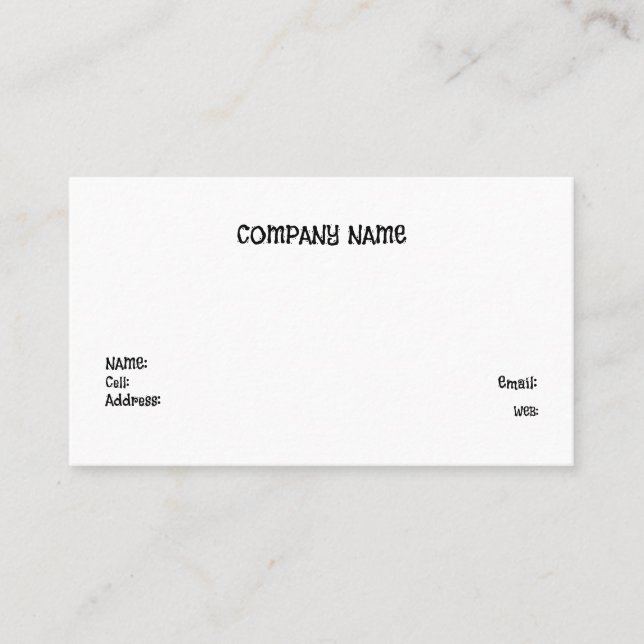 BASIC TEMPLATE BUSINESS CARD (Front)