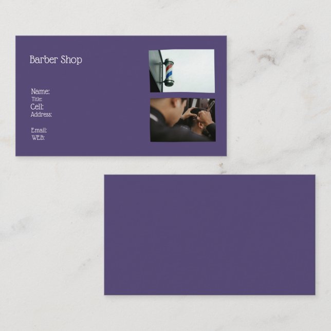 BASIC TEMPLATE BUSINESS CARD barber shop  (Front/Back)