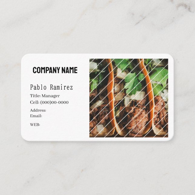 BASIC TEMPLATE BUSINESS CARD ,Taqueria (Front)