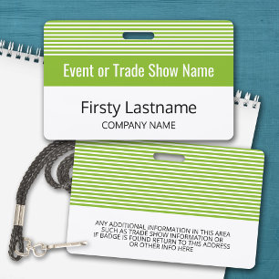 Basic Trade Show with Name and Company - stripes Badge
