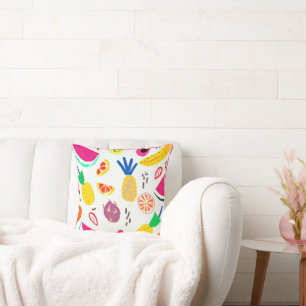 Basic Tropical Fruits Patterns Art. Buy Now Throw Pillow