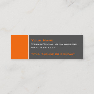 Basic Two Colour Orange 2 Mini Business Card