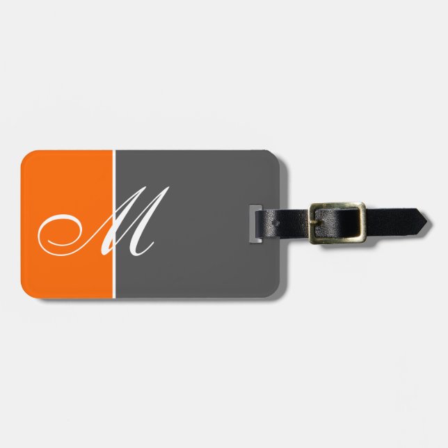 Basic Two Colour Orange Luggage Tag (Front Horizontal)