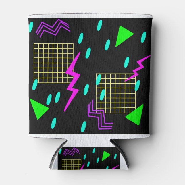 Basic Vaporwave in black Can Cooler (Front)