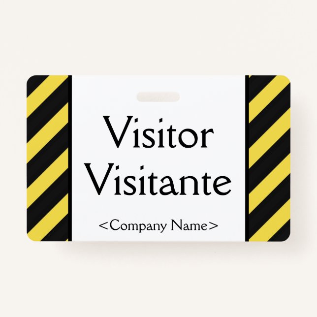 Basic "Visitor" "Visitante" Badge (Front)