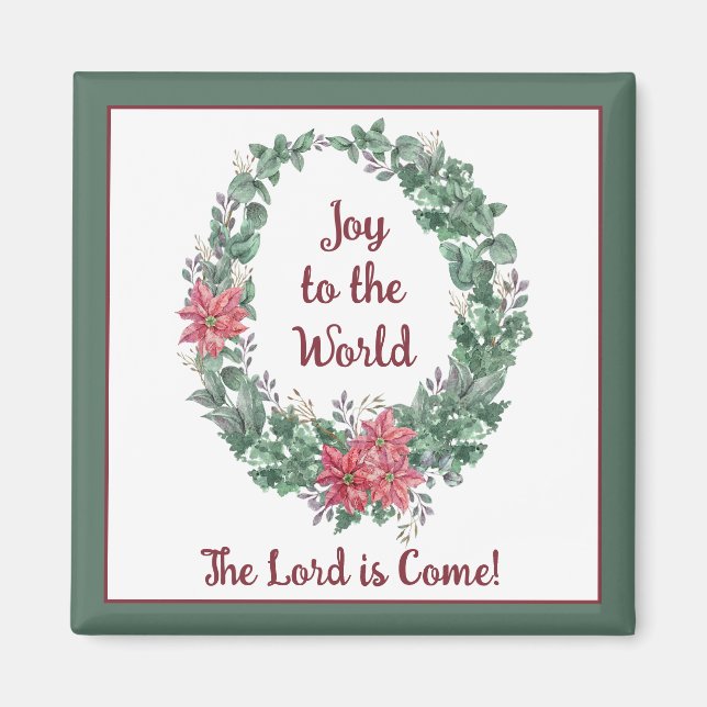Basic watercolor wreath custom Christmas Holiday  Magnet (Front)