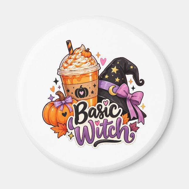 Basic Witch Cute Halloween Magnet (Front)