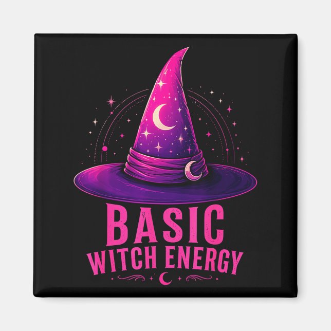 Basic witch energy halloween graphic design funny magnet (Front)
