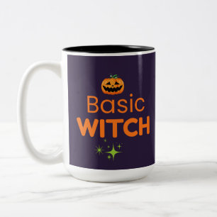 Basic Witch Funny Halloween Design Two-Tone Coffee Mug