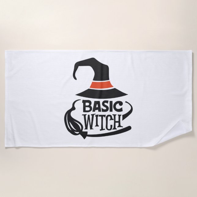 Basic Witch - Halloween Beach Towel (Front)