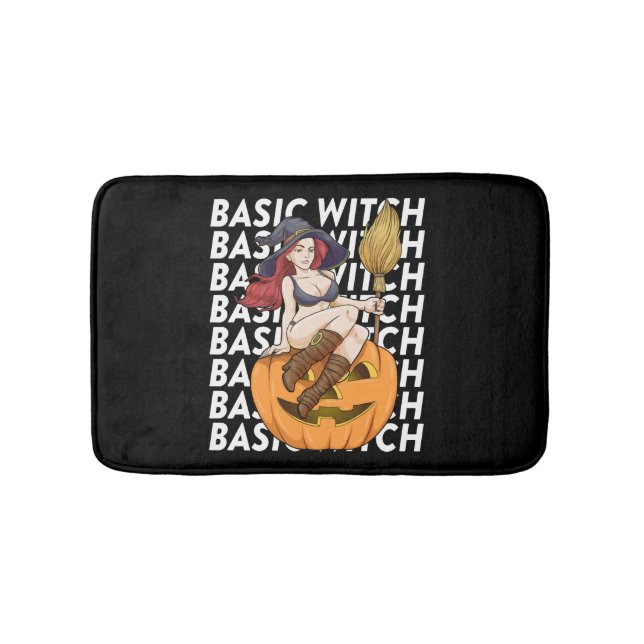 Basic Witch Halloween Costume Funny Sarcastic Bath Mat (Front)