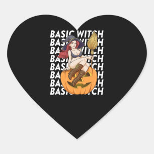 Basic Witch Halloween Costume Funny Sarcastic Heart Sticker