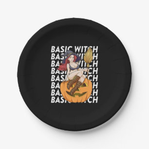 Basic Witch Halloween Costume Funny Sarcastic Paper Plate