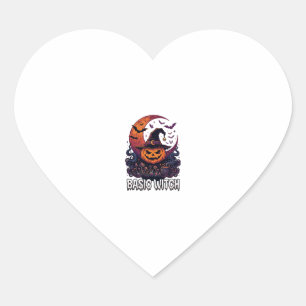 Basic Witch Halloween Pumpkin Crescent Moon Cauldr Heart Sticker
