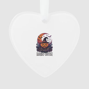 Basic Witch Halloween Pumpkin Crescent Moon Cauldr Ornament