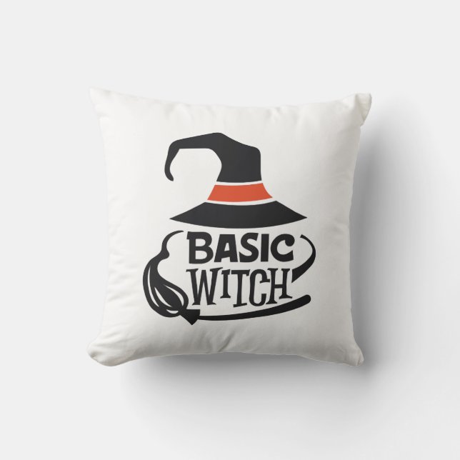 Basic Witch - Halloween Throw Pillow (Front)