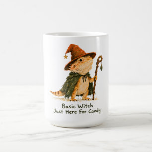 Basic Witch Just Here For Candy Bearded Dragon Coffee Mug
