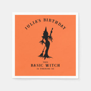 Basic Witch Modern Burnt Orange Halloween  Napkin