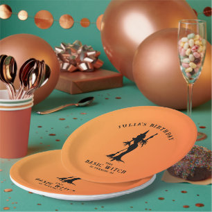 Basic Witch Modern Women Halloween Paper Plate