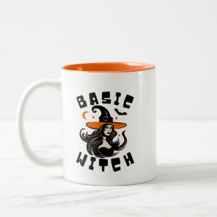 Basic Witch Mom Girl Spooky Womens Halloween Gift  Two-Tone Coffee Mug