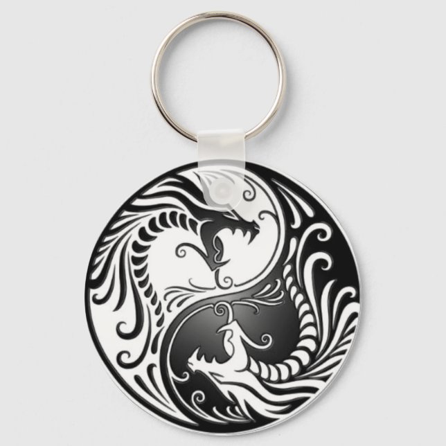 Basic Yin Yang Button Keychain (Front)