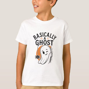 Basically a Ghost Funny Halloween Winking Ghost  T-Shirt