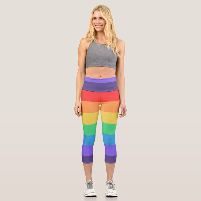 Basically Rainbow  Capri Leggings (Front)