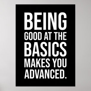 Basics vs Advanced - Gym, Hustle, Success Poster