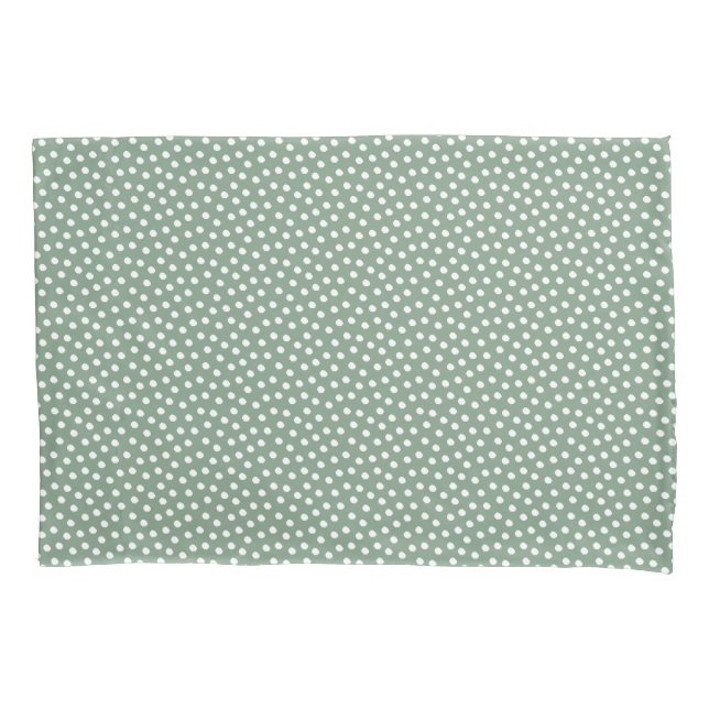Basil Green Watercolor Dots  Pillow Case (Front)